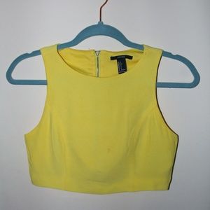 Canary Yellow Tailored Crop Top